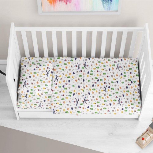 Σεντόνια Εμπριμέ Σετ 3 τεμ bebe Minecraft 565 120X160 White-Multi 100%  Cotton