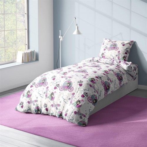 Duvet cover Printed kids Princess 389 160X240 White-Lila 70/30 Cott/Pol