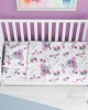 Σεντόνια Εμπριμέ Σετ 3 τεμ bebe Princess 389 120X160 White-Lila 70/30 Cott/Pol