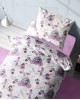 Σεντόνια Εμπριμέ Σετ 3 τεμ kids Princess 389 160X240 White-Lila 70/30 Cott/Pol