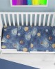 Fitted Sheet bebe Milky Way 185 0.70X1.40X0.15 Blue 100% Cotton