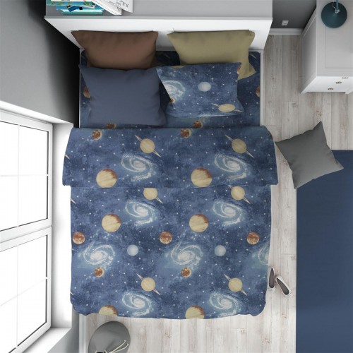 Duvet cover Printed kids Milky Way 185 160X240 Blue 100% Cotton