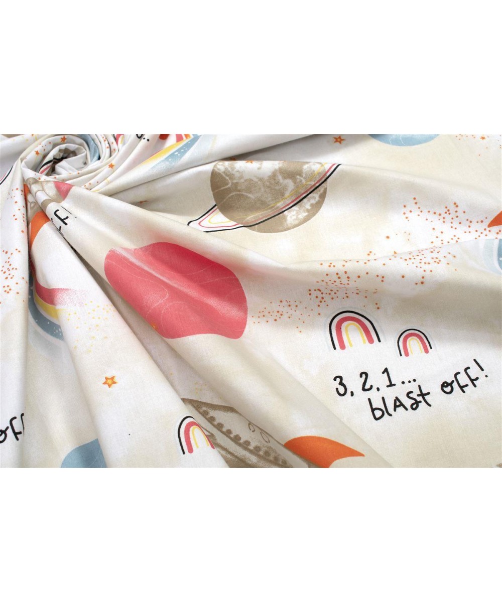 Bebe Spaceship Crib Sheet 186 80X110 Beige 100% Cotton