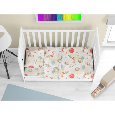 Printed sheets Set of 3 bebe Spaceship 186 120X160 Beige 100% Cotton