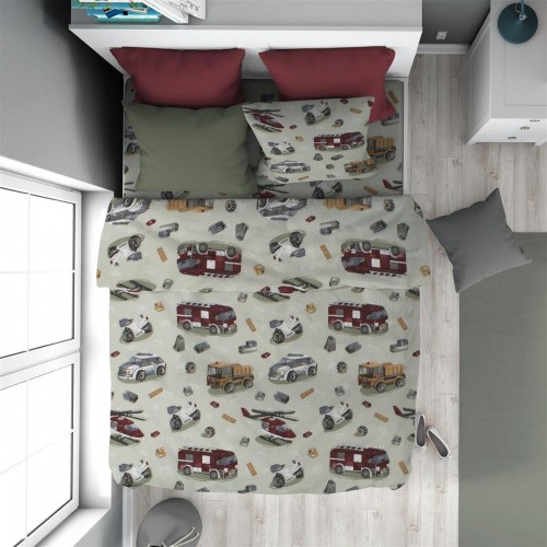 Παπλωματοθήκη Εμπριμέ kids Toys 47 160X240 Olive 100%  Cotton Flannel