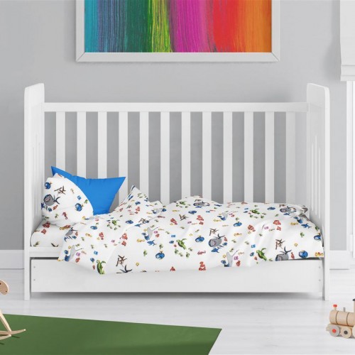 Παπλωματοθήκη Εμπριμέ bebe Nemo 31 120X160 White 100%  Cotton Flannel