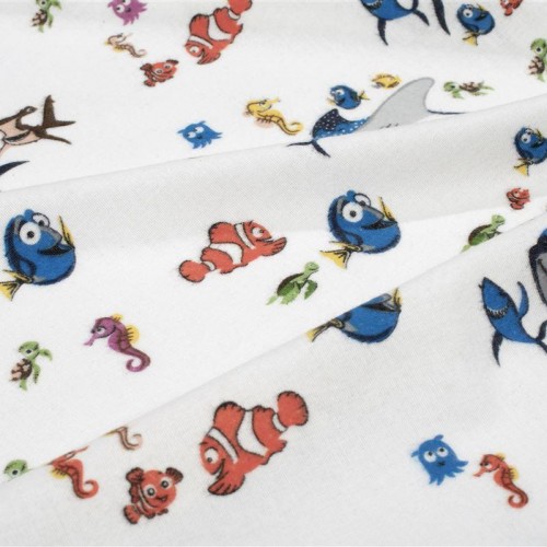 Σεντόνια Εμπριμέ Σετ 3 τεμ kids Nemo 31 160X240 White 100%  Cotton Flannel