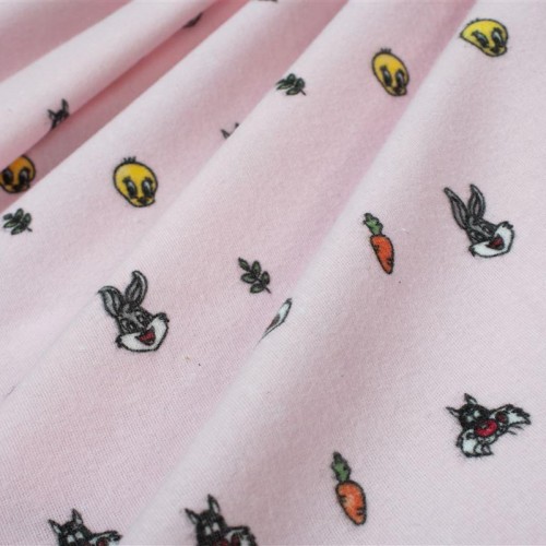 Σεντονάκι Λίκνου bebe Looney Tunes 39 80X110 Pink 100%  Cotton Flannel