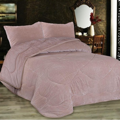 Κουβερτοπάπλωμα Popcorn Fleece 700 gsm 1950 Salmon Rose 220Χ240 100%  Polyester