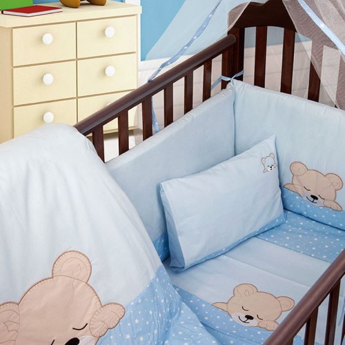 ΠΡΟΙΚΑ ΜΩΡΟΥ 3 τεμ bebe SLEEPING BEARS CUB 13  ΣΙΕΛ Cotton 100% 