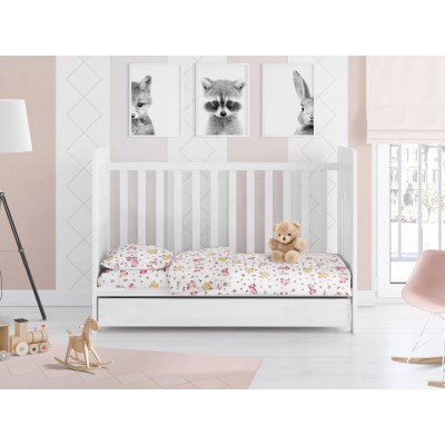 ΚΑΤΩΣΕΝΤΟΝΟ ΜΕ ΛΑΣΤΙΧΟ bebe Elephant 172 0,70X1,40X0,15 Pink Cotton 100% 