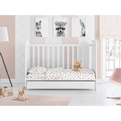 ΚΑΤΩΣΕΝΤΟΝΟ ΜΕ ΛΑΣΤΙΧΟ bebe Star 103 0,70X1,40X0,15 Grey Cotton 100% 