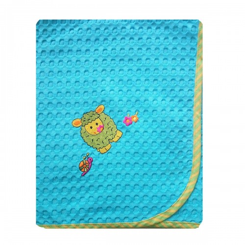 PIKE BLANKET bebe Lamb 130 80X110 TURQUOISE Cotton 100% 