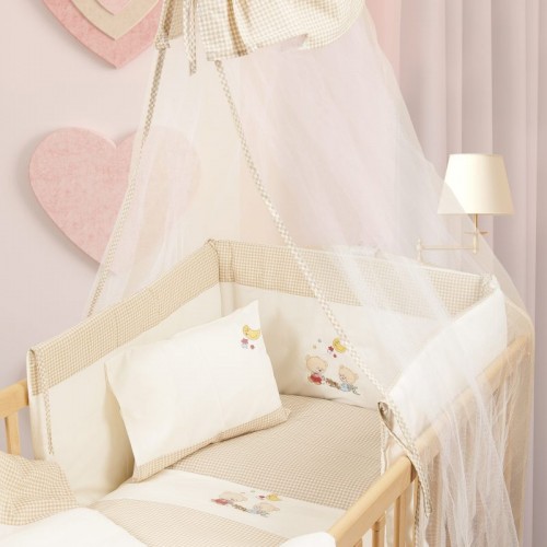 MOSQUITO NET bebe HAPPY BEARS 22 160X490 BLACK/BEIGE Cotton 100% 