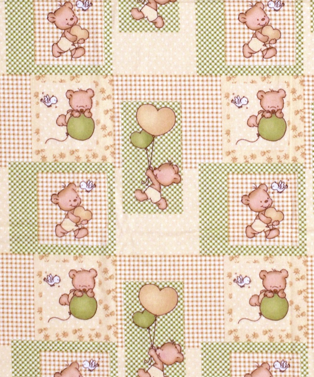 Crib sheet bebe Baloon 76 80X110 Beige Flannel cotton 100%