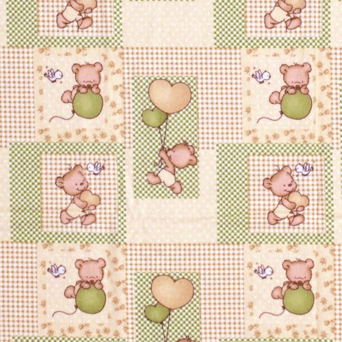 Crib sheet bebe Baloon 76 80X110 Beige Flannel cotton 100% 