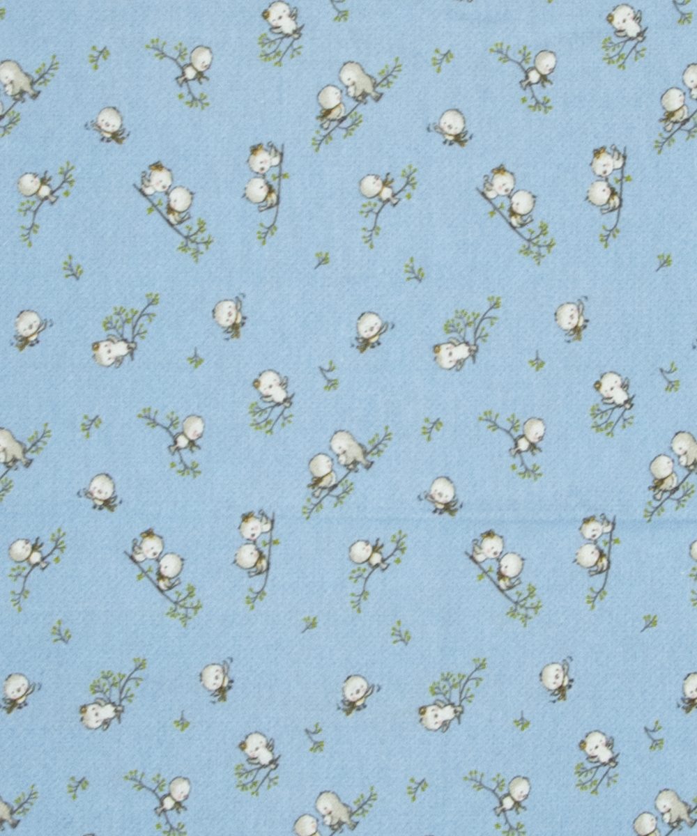 Crib sheet bebe Birds 14 80X110 Sky blue Flannel cotton 100%