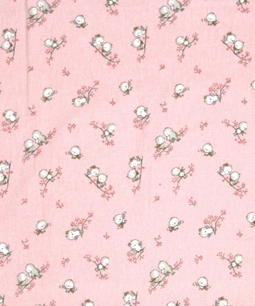 Crib sheet bebe Birds 15 80X110 Pink Flannel cotton 100%