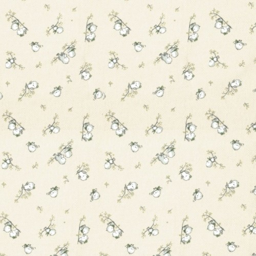 Crib sheet bebe Birds 16 80X110 Ecru Flannel cotton 100% 