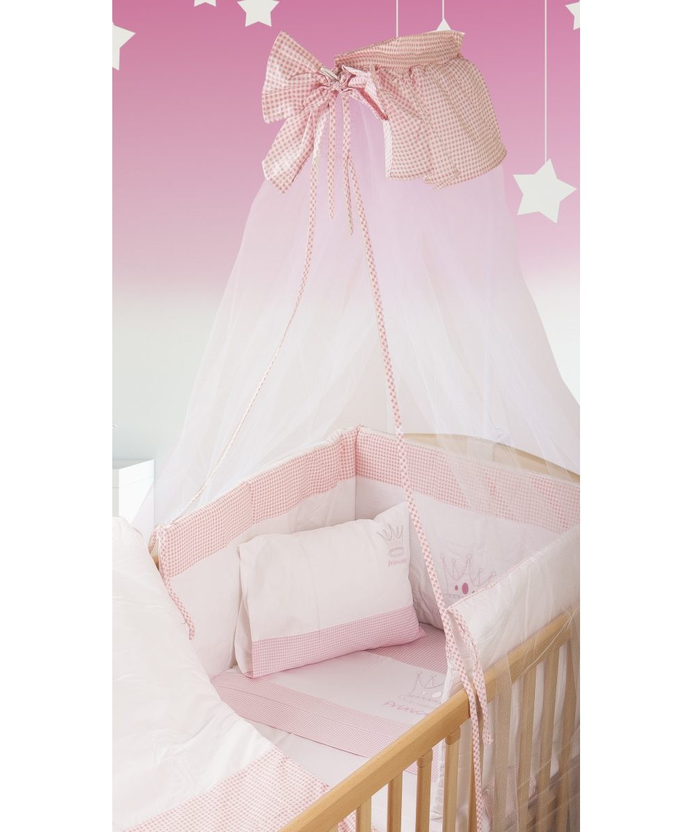 MOSQUITO NET bebe PRINCESS 33 160X490 WHITE/PINK Cotton 100%