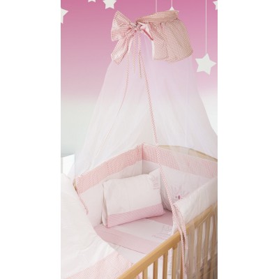 MOSQUITO NET bebe PRINCESS 33 160X490 WHITE/PINK Cotton 100% 