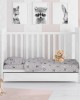 PRINTED SHEETS SET 3 pcs bebe PANDA 112 120X160 Grey-Green Cotton 100%