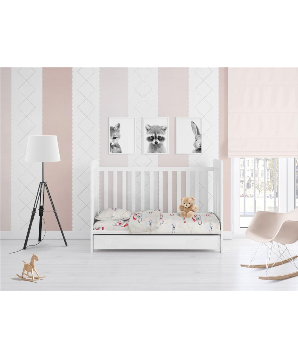 ΣΕΝΤΟΝΙΑ ΕΜΠΡΙΜΕ ΣΕΤ 3 τεμ bebe Two Lovely Bears 67 120X160 Ecru Cotton 100%