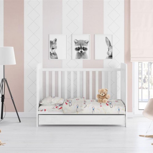 ΣΕΝΤΟΝΙΑ ΕΜΠΡΙΜΕ ΣΕΤ 3 τεμ bebe Two Lovely Bears 67 120X160 Ecru Cotton 100% 