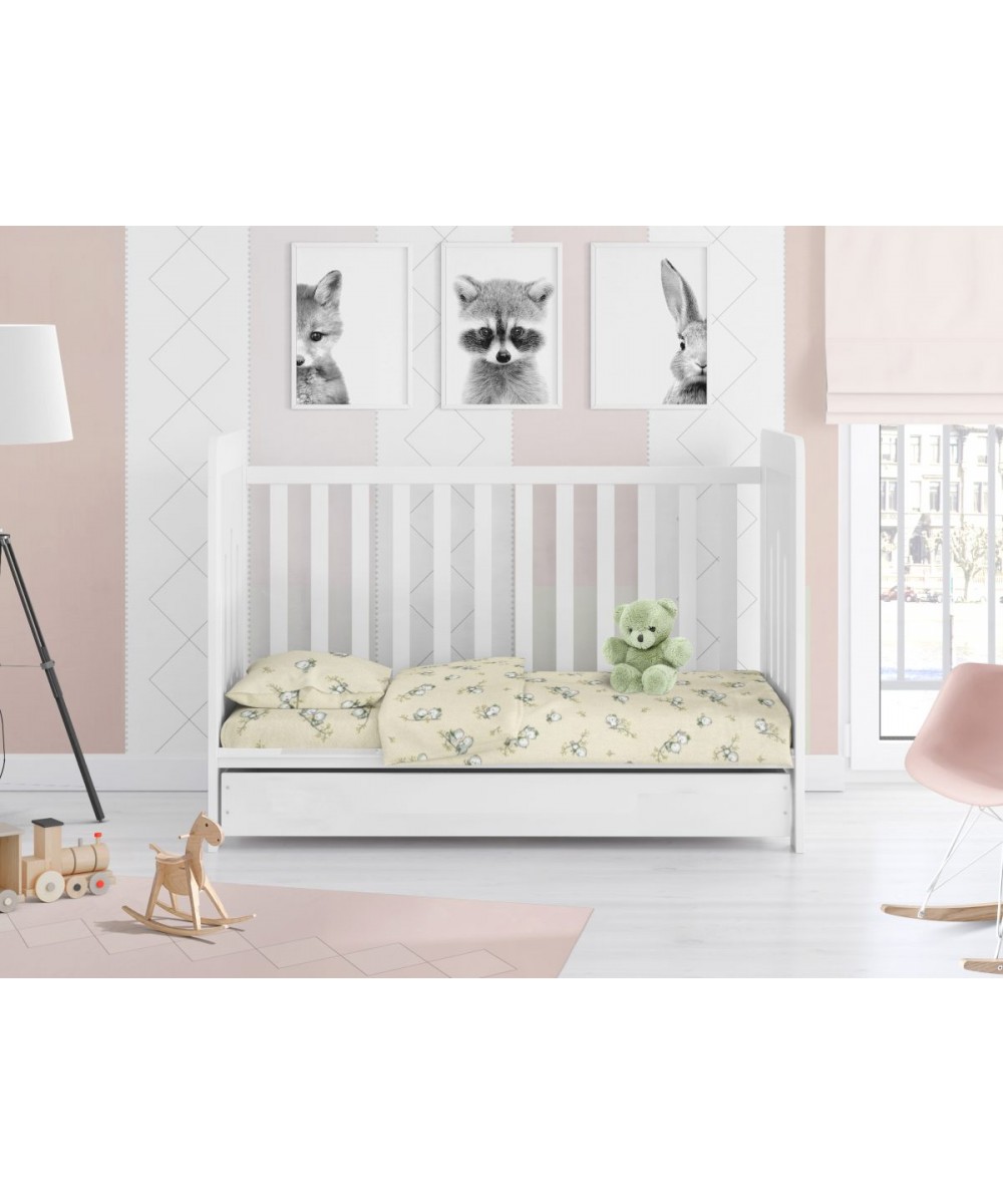 ΣΕΝΤΟΝΙΑ ΕΜΠΡΙΜΕ ΣΕΤ 3 τεμ bebe Birds 16 120Χ160 Ecru Flannel cotton 100%