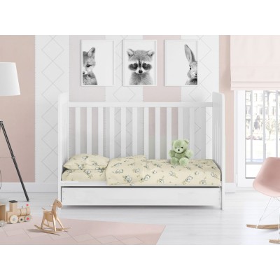 ΣΕΝΤΟΝΙΑ ΕΜΠΡΙΜΕ ΣΕΤ 3 τεμ bebe Birds 16 120Χ160 Ecru Flannel cotton 100% 