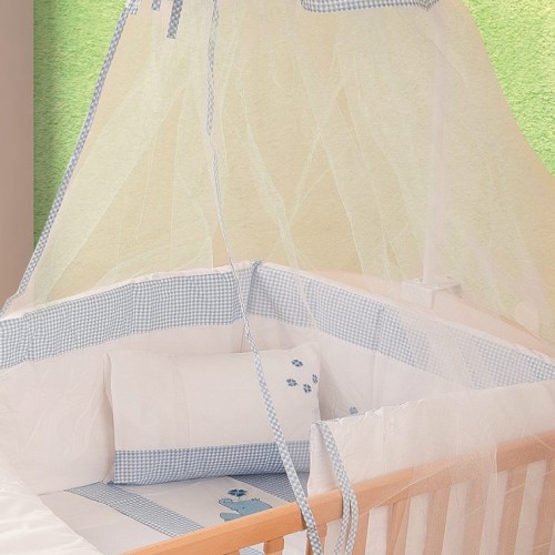 MOSQUITO NET bebe ELEPHANT 18 160X490 WHITE/BLUE Cotton 100% 