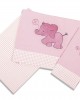 SHEET SET 3 pcs bebe ELEPHANT 15 120X170 PINK Cotton 100%