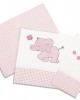 SHEET SET 3 pcs bebe ELEPHANT 17 120X170 WHITE/PINK Cotton 100%