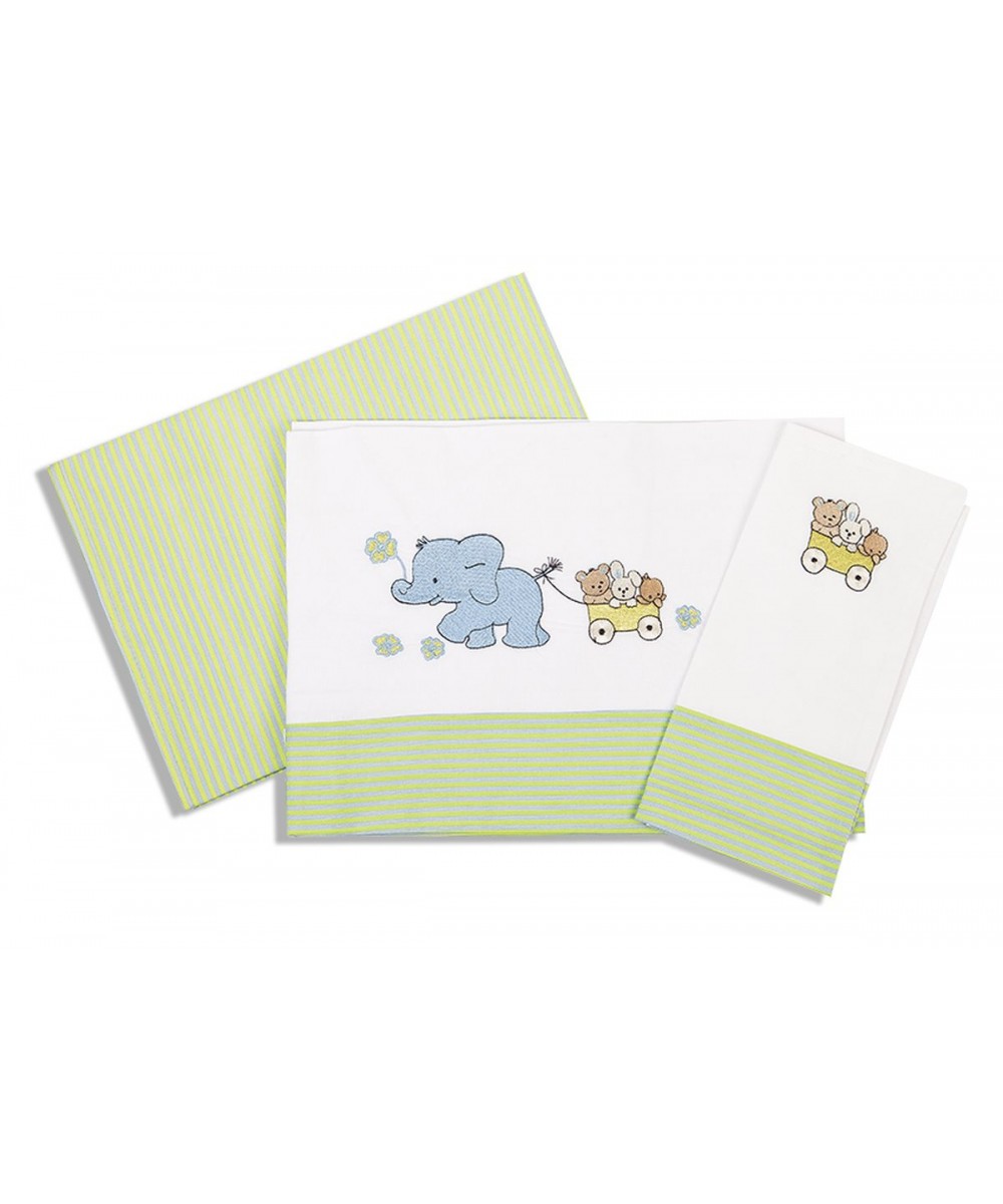 SHEET SET 3 pcs bebe ELEPHANT 111 120X170 GRAY/CARBON Cotton 100%