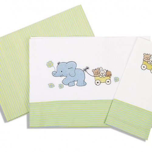 SHEET SET 3 pcs bebe ELEPHANT 111 120X170 GRAY/CARBON Cotton 100% 