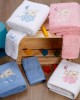 Set of embroidered towels Bear 04 White/Pink