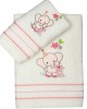 Set of embroidered towels Elephant 03 Pink