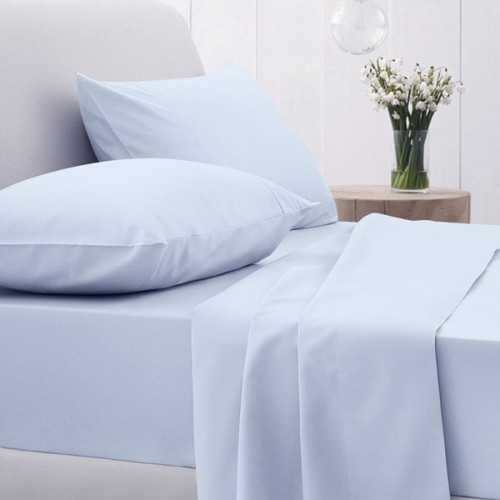 Fitted sheet Cotton Feelings with elastic 103 Light Blue Single (100x200 30)