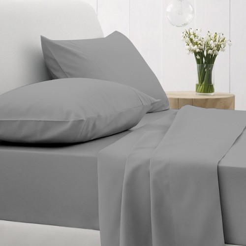 Fitted sheet Cotton Feelings with elastic 107 Dark Gray Single (100x200 30)