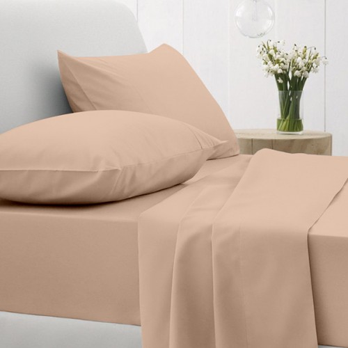 Σεντόνι Cotton Feelings φλατ 110 Beige Μονό (165x270)