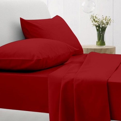 Cotton Feelings flat sheet 113 Red Single (165x270)