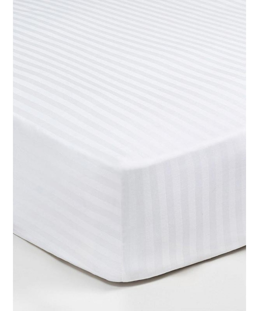 Fitted sheet Satin Stripes with elastic Double (160x200 40)