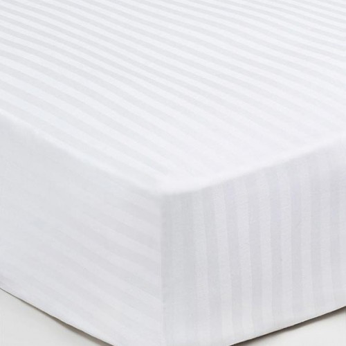 Fitted sheet Satin Stripes with elastic Double (160x200 40)