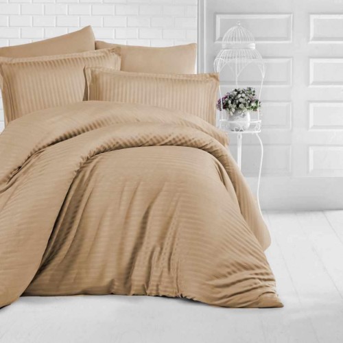 SHEET SET SOFT SATIN MOCHA 160X240 LINEAHOME