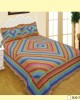 3PCS COTTON BLANKET SET INKAS BLUE SUPER DOUBLE 220X240 LINEAHOME