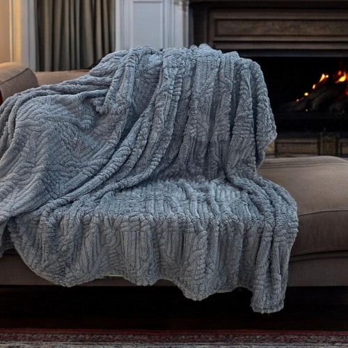 CORAL FLEECE NOCE BLANKET GRAY 220X240 LINEAHOME