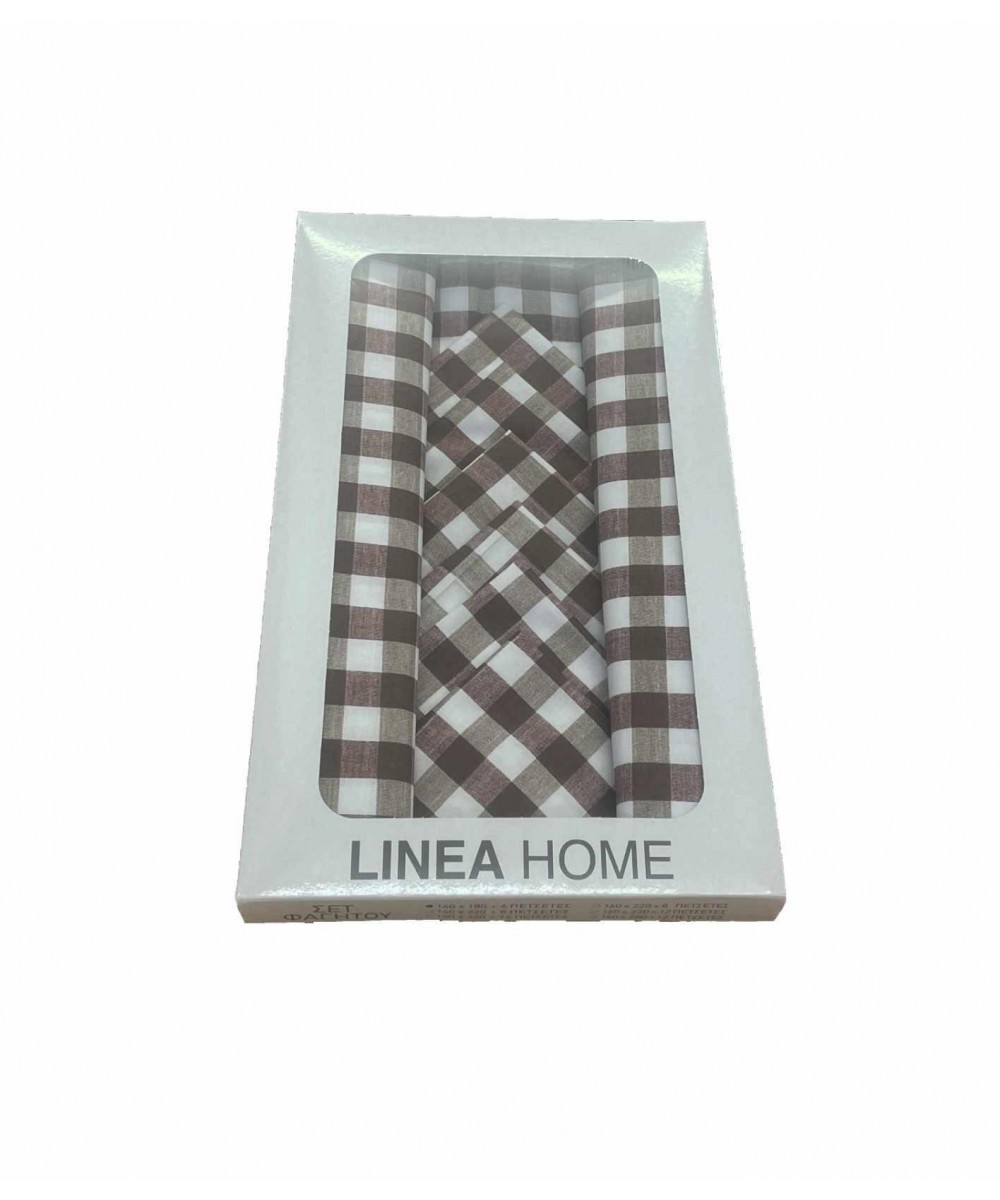 DINNER SET N5467 BROWN WITH LINEAHOME NAPKINS