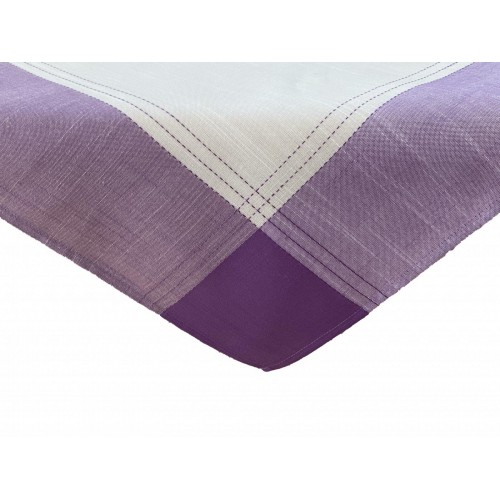 LINEN TABLECLOTH WITH FAUCET TWO COLOR FLEUR 5580 PURPLE 140X140 LINEAHOME