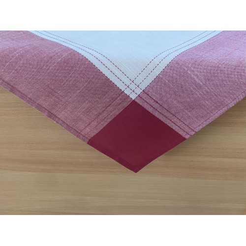 LINEN TABLECLOTH WITH FAUCET TWO COLOR FLEUR 5580 KOKKINO 140X140 140x140 LINEAHOME