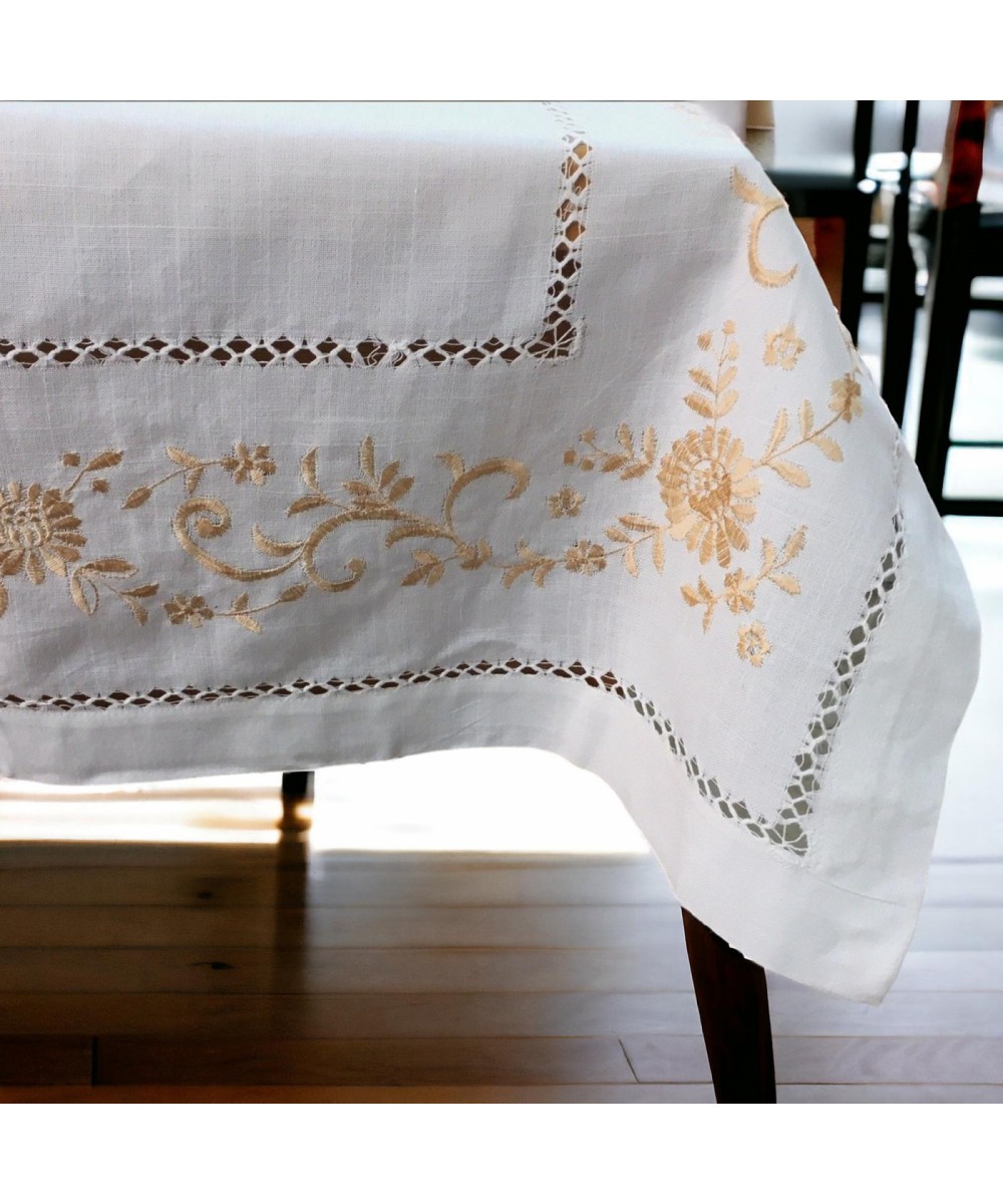 LINEN SET 7PCS EMBROIDERED WITH AZURE FLOWER LINEAHOME